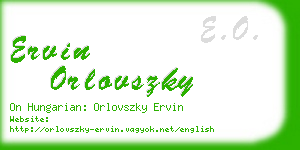 ervin orlovszky business card